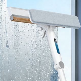 호밍사이 양면 유리창닦이 청소용품 길이조절 4in1, 화이트, 1개