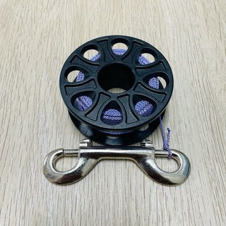 潛鯨 水肺線輪 潛水線軸 30米螢光黃線輪 潛水浮力袋 潛水象拔 雙頭鈎, 紫