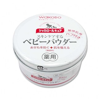 日本 WAKODO 和光堂 玉米澱粉植萃滋潤吸濕爽身粉 (附粉撲 SiCCAROL 親膚 身體乾爽留香 全膚質適用), 1個, 無香型140g
