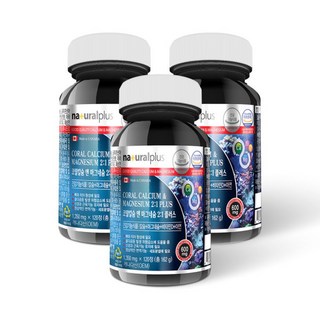 내츄럴플러스 코랄칼슘 마그네슘 2:1플러스 120정 3개, 1.35kg
