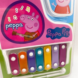 《翔翼玩具》小朋友玩具琴 敲敲琴 7音手敲琴 佩佩豬鋼琴 小豬佩奇 7音色敲琴 安全標章合格玩具, 1個, 7手敲琴 50074