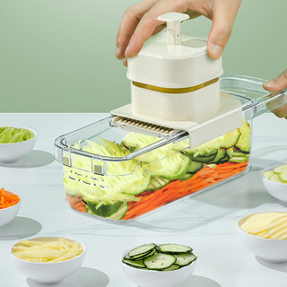 올릭 만능 슬라이서 채반 채칼 6종 세트, 1세트, 투명/베이지