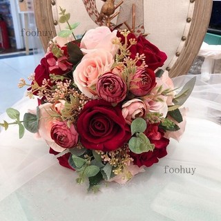 台灣出貨 熱賣 新娘捧花 森系韓系手捧花 婚禮拍攝道具 拍照仿真花束 影樓婚紗攝影旅拍 婚禮捧花 仿真捧花, 主圖玫瑰, 1個