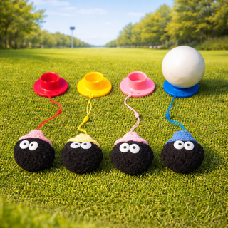 [골프면세점] 파크골프 전용 고무티 실리콘 티걸이 연습용골프티 분실방지, 1세트, 깜지몽 ver.