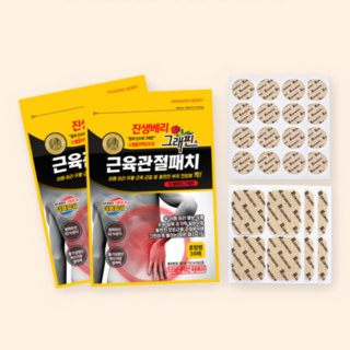 진생 그래핀 근육 관절 패치 근육통완화 어깨 팔꿈치 마사지효과 동전파스, 2개, 36매입