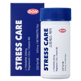 DOH 스트레스 케어 정신과전문의 대표가 만든 영양제 (테아닌 트립토판 마그네슘 비타민 B6 아연) [원산지:국산], 1개, 60정