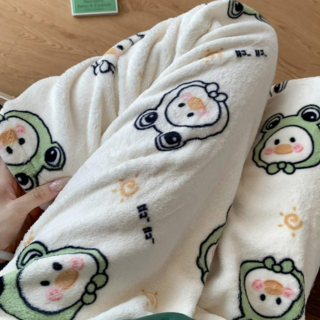 해피파이 귀여운 캐릭터 따뜻하고 포근 극세사 파자마 수면 잠옷 바지