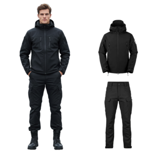 바이밍 남자 가을 겨울 융 기모 방한 방풍 방수 작업복 전술복 상하의 세트