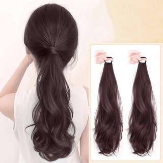 상덕 포니테일가발 머리끈 가발 (똥머리가능) 50CM, 2개, 다크브라운