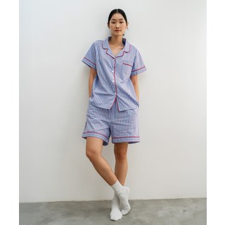 [오끼뜨] OGGITT (w)스탠다드 빈 스트라이프 파자마 반소매세트 레드블루