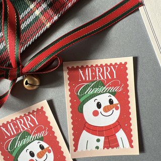 크리스마스 눈사람 우표 스티커, 50매