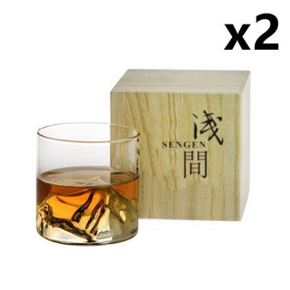 위스키 잔 세트 버번 스카치 양주잔 선물 홈카페 글라스 텀블러 언더락 일본, 2 Pieces Wooden Box, 200ml