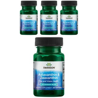 Swanson 斯旺森 蝦紅素&玉米黃素軟膠囊, 60顆, 4罐