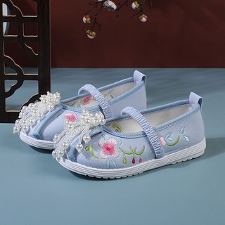 兒童繡花鞋 古風女童漢服鞋 公主鞋 老北京佈鞋 學生表演鞋DT01A