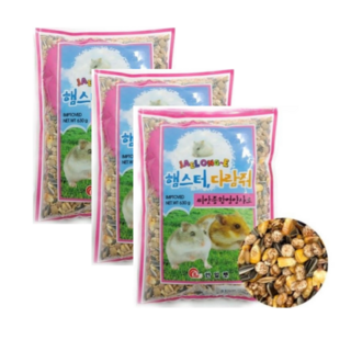 재롱이 햄스터 다람쥐 씨앗종합영양사료 600g x 3개