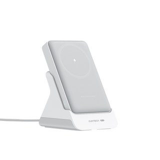 쿡테크 CP12 맥세이프 거치형 2in1 보조배터리 10000mAh 20W 마그네틱 무선 고속충전 보조배터리+무선 거치대/아이폰 12-16 호환, WPB100N