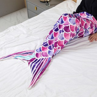 法蘭絨美人魚毛毯居家午睡毯 大人兒童通用 秋冬季保暖睡袋
