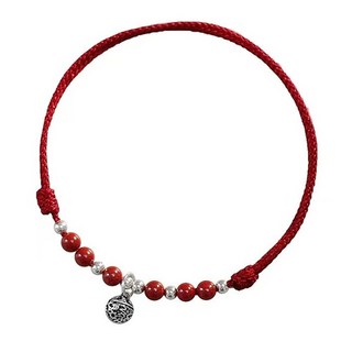 硃砂宮鈴紅繩腳鍊 925純銀鈴鐺腳鏈 轉運避邪足鍊