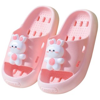 투데이리빙 어린이 캐릭터 욕실 슬리퍼 미끄럼 방지 욕실화 물빠짐 통기 구멍 실내화 볼넓은 도톰 폭신한 화장실 신발, 1개, R98761C(핑크