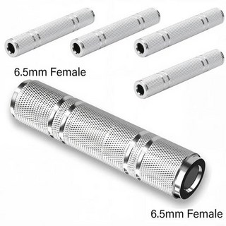 5pcs 6.356.5mm 스테레오 모노 남성 3.5mm 오디오 스테레오모노 잭 여성 남성 오디오 플러그 커넥터 어댑터 변환기 스피커, 13)6.5 Female Silvery