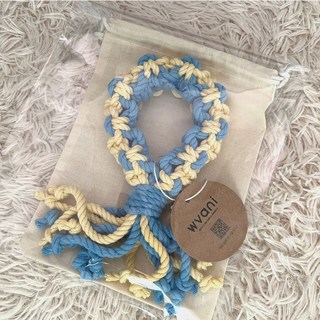 위니 강아지 터그 장난감 핸드메이드, 1개, 블루&옐로우