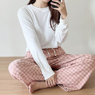 엘라운지 여성 극세사 와이드 파자마 바지 2P