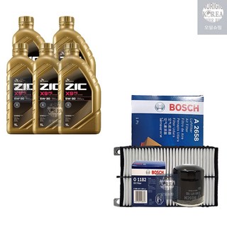 LF소나타 뉴라이즈 2.0 가솔린 지크 X9 FS 5W30(5L) 엔진오일+필터 세트 1182-2658, 5w30, 1개