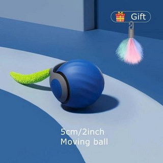 매직 볼 애완 동물 스마트 자동 이동 공 대화형 고양이 물린 방지 강아지 제품 점프, 1개, 1. Moving ball Blue