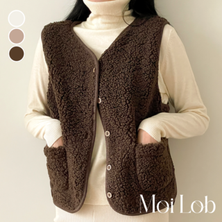 모이로브 여성 후리스 조끼 뽀글이 양털 베스트