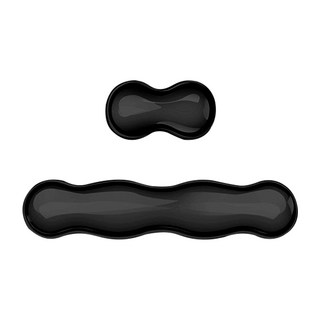 말랑 실리콘 손목 받침대 세트 키보드 마우스 손목받침, 1세트, 블랙