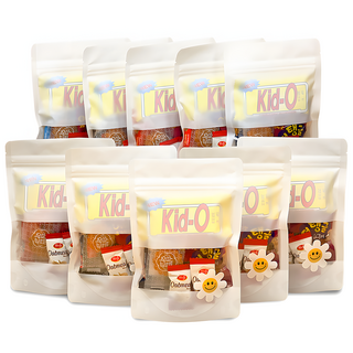 단체간식 선물 포장 과자 셋트 당충전 응원선물, 10개, 스마일투명지퍼백