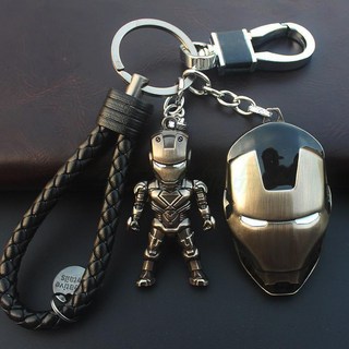 漫威 復仇者聯盟 鋼鐵人 蝙蝠俠 鋼鐵人鑰匙圈吊飾, 鋼鐵俠人偶面具繩釦, 1個