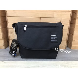 休閒防潑水側背包 尼龍斜背包 小郵差包 男女通用, 全黑 (黑標), 全黑 (黑標)