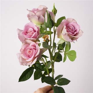 手感保濕玫瑰仿真花多頭泡泡玫瑰客廳餐桌茶幾裝飾擺件布置仿真花永生花人造花乾燥花永不凋零拍照道具假花裝飾居家裝飾, 多頭泡泡玫瑰-淺紫色