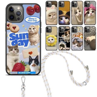 귀여운 고양이 애니멀 스트랩 케이스 춘식이폰2 버디3 키즈폰 X커버5 A15 A23 A32 A24 A34 M23 M33