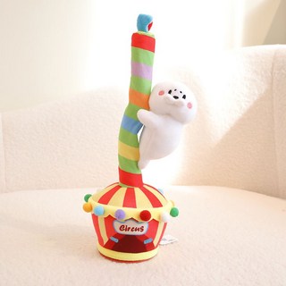 會發光扭動唱歌學說話的仙人掌玩具 網紅同款, 1個, 馬戲團系列-海豹電池款【需自備3節5號電池】
