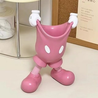 爆款！！！衕款ins風米奇老鼠手套花瓶擺件筆筒收納創意設計可愛卡通 UB7G, 1個, 粉色米奇18CM*8CM超大號手辦擺件