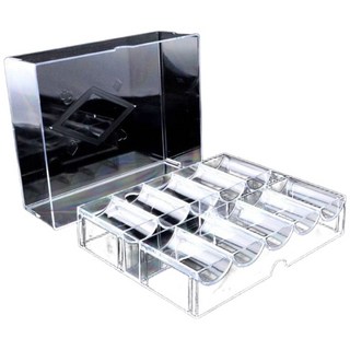 籌碼盒 200片裝 透明籌碼盒 可裝直徑40mm內籌碼, 加購價(需買200片籌碼不另送底坐)