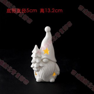 聖誕老人LED發光燈擺件，塑料仿陶瓷工藝品，聖誕節日裝飾禮品，台南出貨, 聖誕樹聖誕老人, 1個