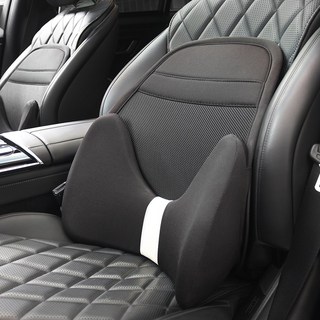 슈스 메모리폼 차량용 등받이 쿠션, 프리미엄리치블랙, 1개