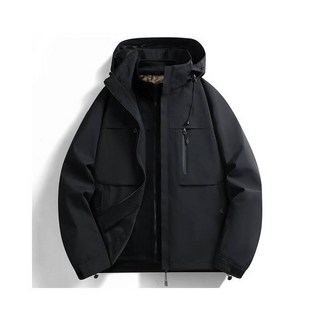 三合一衝鋒衣防風防水外套連帽外套銀狐絨石墨烯發熱内膽情侶款戶外運動外套