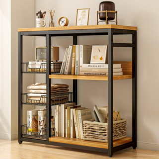 라보토리 다용도 주방 수납선반 수납장, 블랙, 3단