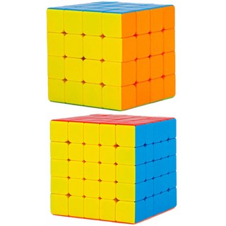 1+1 세트 444 + 555 큐브 단계별 퍼즐 Cube 루빅스 4x4 5x5 선수용 큐빙 사각 파스텔 레인보우 특수 루빅 무지개 장난감 취미 보드 게임, R99739B(레인보우 444큐브+555큐브, 1세트, 1세트