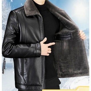 해피유통 남성 레더 코트 재킷 쇼트 중장년 겨울 기모 도톰 아빠옷jhz