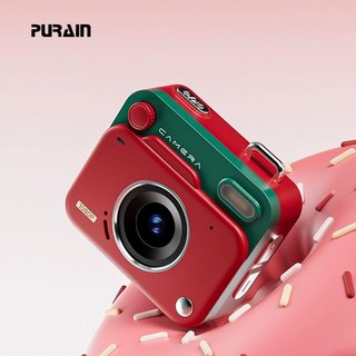 쥬비끄 초미니디카 귀여운 빈티지 초소형 미니, 활력 있는 빨간색+8G 메모리 카드, 기본 색상