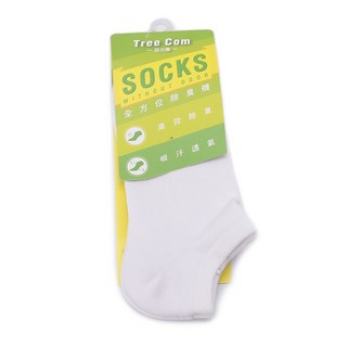 Tree Com 足立康 船型透氣除臭襪 白 FP71