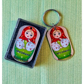 俄國幸運金屬牌 - 俄羅斯娃娃系列 (背面12星座任選) 附精美禮品袋, 1個, Multicolor