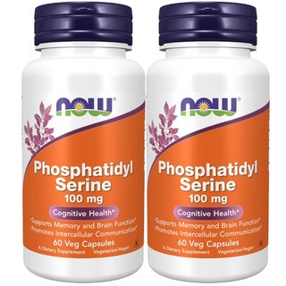NOW Foods 磷脂絲胺酸100mg素食膠囊, 60顆, 2罐