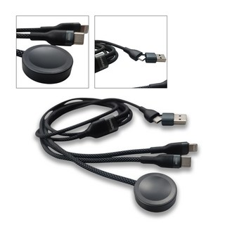 HANLIN 二拖三PD100W編織手錶充電線 UC2in3wa USB-A TC to L C 手錶充電線 全兼容, 1個