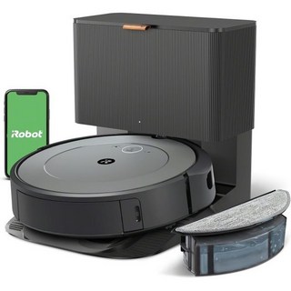iRobot Roomba Combo i3+ 3574 로봇 청소기 걸레 – 최대 60일 동안 자가 비움 스마트 매핑으로 방별 청소 철저한 청소를 위한 듀얼 멀티 표면 브러시 반려, 1개